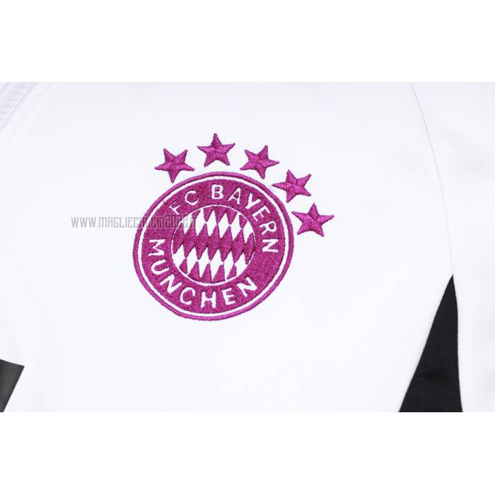 Tuta da Track de Felpa del Bayern Monaco Bambino 2023-2024 Blanco